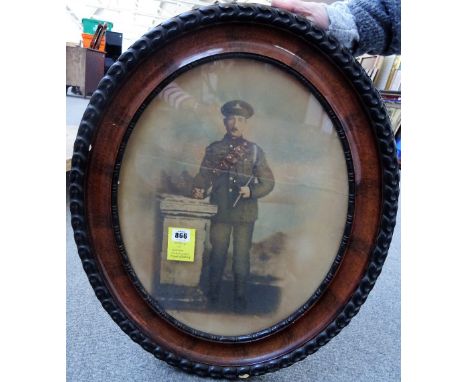WORLD WAR 1 - a photogravure, hand-coloured, studio portrait photograph, an unknown British soldier of the Royal Artillery, 4