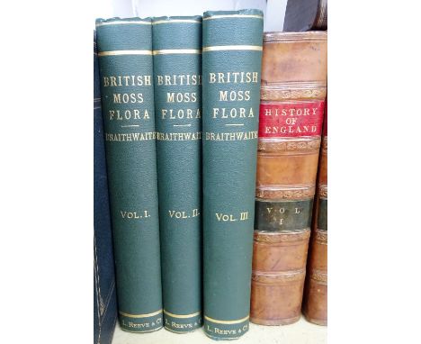 Braithwaite (R.)  The British Moss-Flora. First Edition, 3 vols. 128 engraved plates; gilt cloth, roy. 8vo. 1887 - 1905.