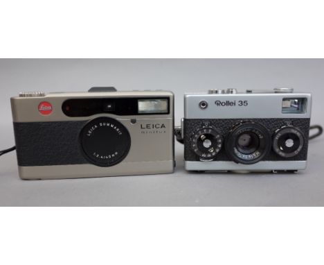 A Leica Minilux 35mm camera and a Rollei 35 camera, both cased, (2). 