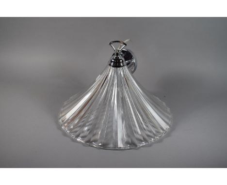 A Glass and Chrome Mounted Ceiling Light Fitting. 