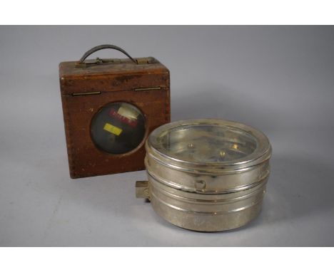 A Vintage Wooden Cased Pigeon Clock Together with an Uncased Example. 