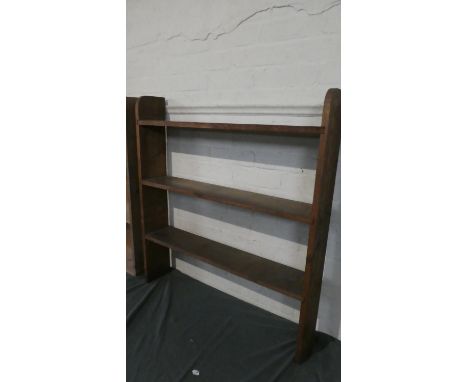 A Mid 20th Century Oak Three Shelf Open Bookcase, 83.5cm Wide. 