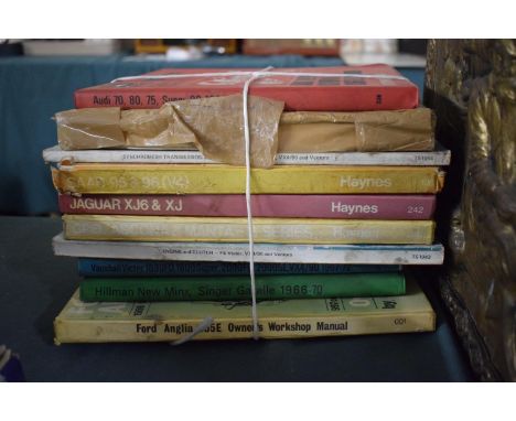 A Collection of Various Workshop Manuals to Include Ford Anglia, Hillman Minx, Vauxhall Victor, Jaguar etc. 