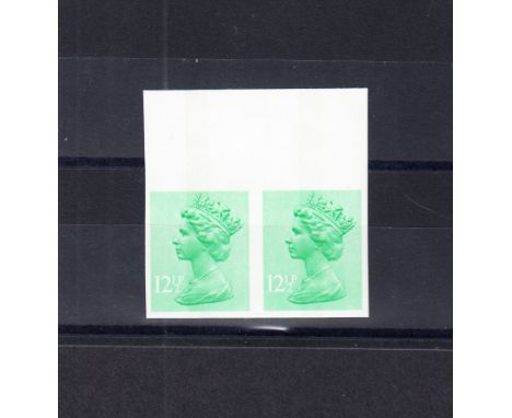 FCP/DEX 12½p light emerald CB, a top marginal imperforate pair, u/m, fine. SG X898a cat £120