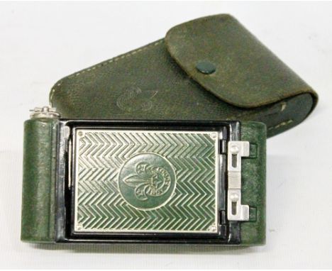 Kodak Boy Scout camera in green with case, 12cm long.