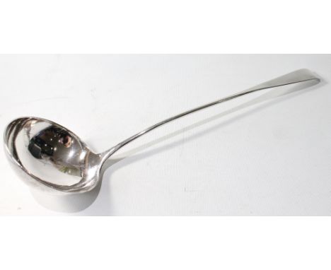Silver soup ladle with circular bowl, initialled, possibly by Peter Cunningham, Edinburgh 1784, 7oz.