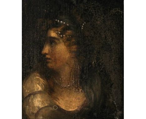 CONTINENTAL SCHOOL (18TH CENTURY)
Portrait of a woman
Oil on panel, 11cm x 9cm.