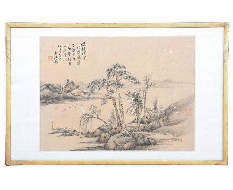 Ink on Paper, Signed 王時敏 Wang Shimin, dated 10th month fifteenth day of Yiyou year (1705). From an album of twelve leaves aft