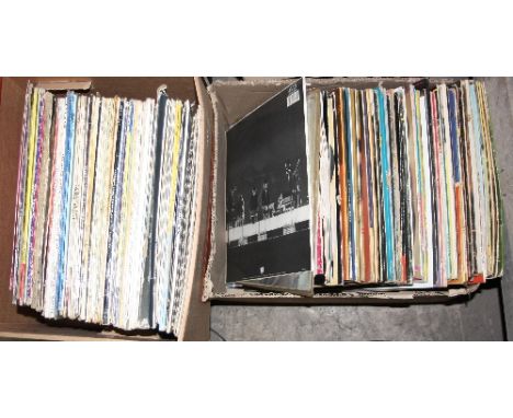 TWO BOXES OF APPROXIMATELY ONE HUNDRED AND FORTY L.P'S AND 12'' SINGLES, including Prince, Elvis Presley, Kraftwerk, etc