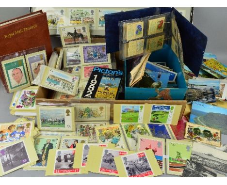 TWO BOXES OF POSTCARDS, containing a large quantity of Royal Mail postcards (500 plus) in albums and loose and a large quanti