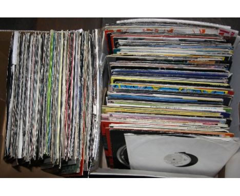 TWO BOXES OF OVER ONE HUNDRED AND SIXTY 12'' SINGLES AND SEVENTEEN L.P'S FROM THE 1980'S, including Level 42, Kraftwerk, Siou