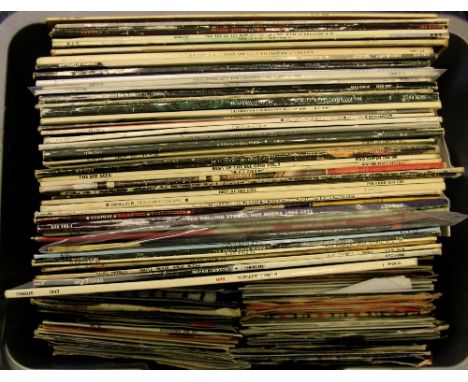 A BOX OF OVER FORTY L.P'S AND SIXTY SINGLES, these include You'll Never Walk Alone by Elvis Presley, other artists include Ja