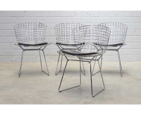 Harry Bertoia (Italian-American, 1915-1978), a set of four 'Model 420' chairs, modern, originally designed in 1952 and manufa