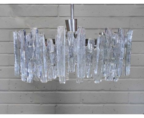 Julius Theodor Kalmar (Austrian, 1884-1968), an Austrian 'Ice Glass' chandelier, 1960s, designed for Kalmar Lighting, the cir