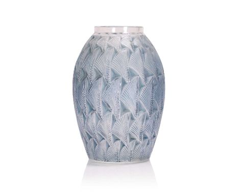 René Lalique (French, 1860-1945), a 'Grignon' vase, No. 1086, designed in 1932, stained and frosted glass, stencilled 'R LALI
