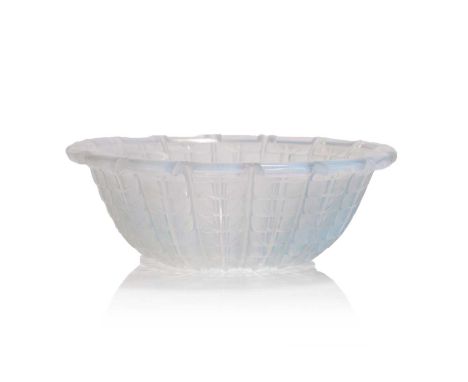 René Lalique (French, 1860-1945), an 'Acacia' bowl, No. 3249, designed in 1928, opalescent glass, relief-moulded 'R. LALIQUE 