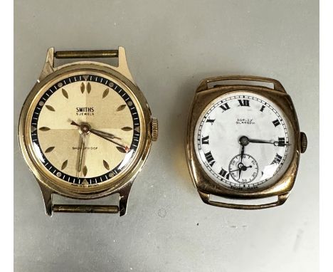 A gentleman's Vertx 9ct gold Swiss wristwatch retailed by Sorley of Glasgow with white enamel dial, subsidiaries dial and Ara