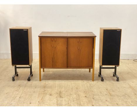 Audio separates, A Dual CS 5000 turn table, a Tanberg series 64 four tack, a pair of Rodgers LS7 speakers, A Quad amplifier e