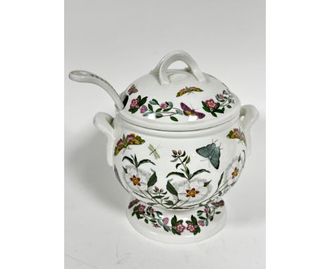 A Portmerion Pottery large soup tureen, cover and ladle (including handle: h.33cm d. to base: 18cm), inside rim of lid (a/f)