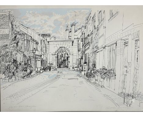 Richard Demarco CBE, (Scottish: 1930-) Kynance Mews Kensington, print, signed in pencil bottom right, inscribed bottom left, 