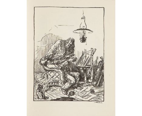 ALFRED KUBIN* (Leitmeritz 1877 - 1959 Wernstein am Inn)Ein Totentanz, Berlin, Cassirer Verlag, 1918Illustriertes Titelblatt, 