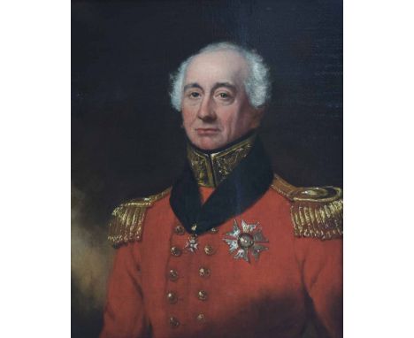 English School, 19th century,  Portrait of a British Army Officer, oil on canvas, 73.5 x 58cm.; 29 x 22.75in.