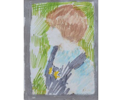 Harold Riley (1934-),  Portrait of a girl, signed and dated 16.3.81, pen and ink, 16 x 11.5cm.; 6.25 x 4.5in.    Artists' Res