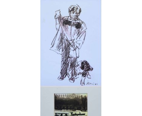 After Harold Riley (1934-),   "Boy and his Dog", signed and dated '67 in ink in the margin, lithograph, 29 x 20.5cm.; 11.5 x 