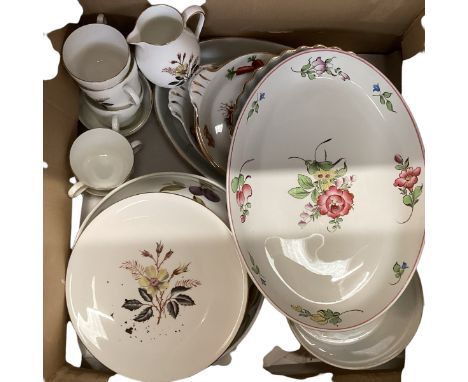 A quantity of china to include hand painted porcelain Vivienne Legg; Modern Susie Watson Designs tea pots; Wedgwood, Portmeir