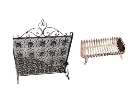 Fire guard and fire grate. 