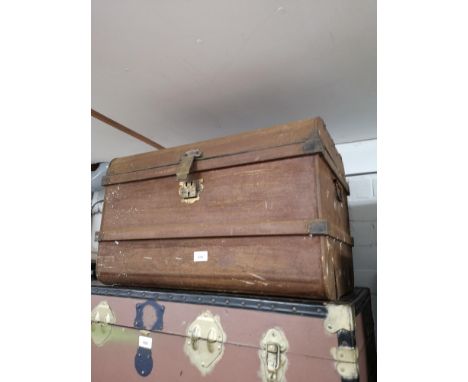 Vintage metal interior trunk. 