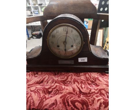 1930s 2 hole mantle clock with presentation. 