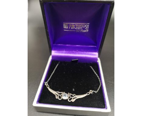 Silver rennie macintosh design necklace kilt heath with presentation box. 