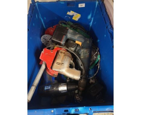 Box of untested power tools. 
