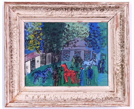 RAOUL DUFY, Wood engraving sur velin de hollande by Henri Renaud after Dufy - 1957, suite Centaures et Les Jeux Cheval, vinta