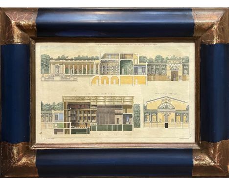 PRINTS, a set of eight, French architectural scenes, purchased from Stephanie Hoppen, each 58cm x 43cm. (8) 