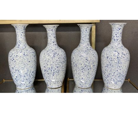PAOLO MOSCHINO VASES, a set of four, with light blue splatter design, 46cm H. (4) 