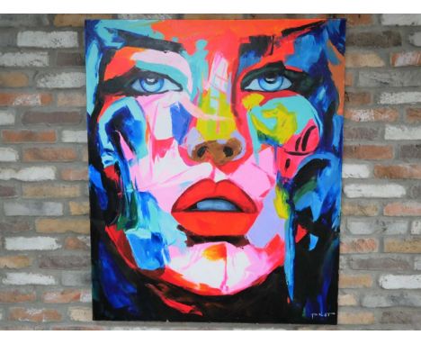 CONTEMPORARY SCHOOL, untitled portrait, acrylic on canvas, 120cm H x 100cm W. 