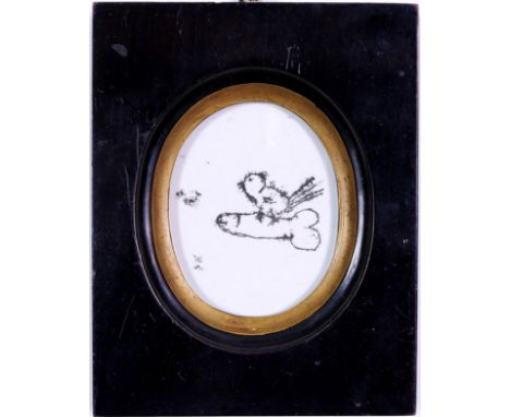 TRACEY EMIN, Singing Bird for the Venice Biennale 2007, limited edition, temporary tattoo, vintage frame, 8cm H x 6cm W. 