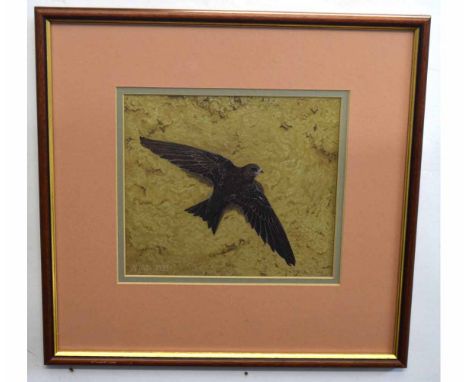N Philo, signed and dated 1989, watercolour, Bird of Prey in flight, 17 x 18cms together with a further watercolour by R E Jo