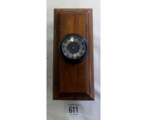 VINTAGE WALNUT / OAK BLOTTER WITH CROSS SECTION OF UNDERSEA MARINE CABLE INSET IN HANDLE 