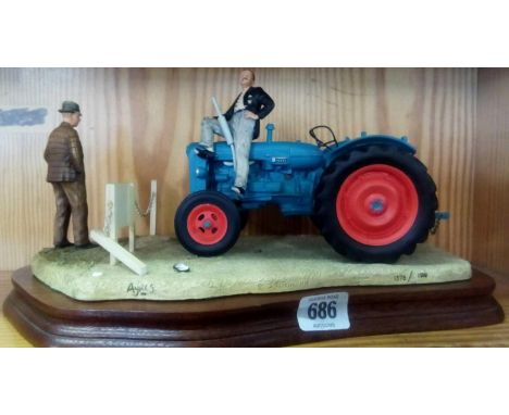 A BOARDER FINE ARTS MODEL OF A FORDSON MAJOR TRACTOR WITH 2 PERSONS NO.1378 OF 1500 A/F
