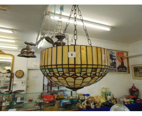 A large Tiffany style light shade