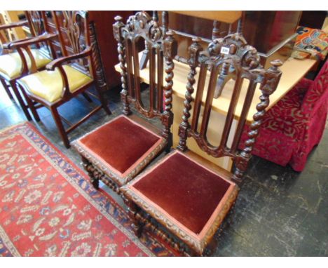 A pair of Victorian Bobbin hall chair