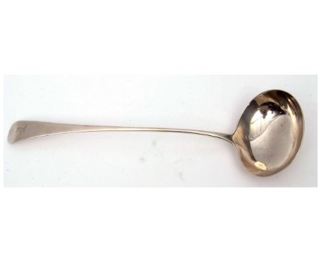 George III large soup ladle in Old English pattern with oval bowl, London 1791, probably by Thomas Northcote, 34cm long, 185g