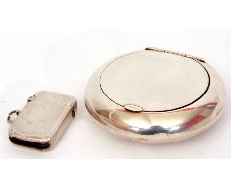 Mixed Lot: George VI silver pebble tobacco box, squeeze opening, gilt interior, the inside of the lid with inscription and da