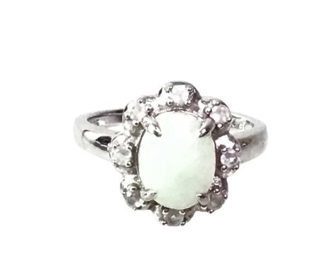 COLLECTION OF GEM SET RINGS AND EARRINGS, chiefly in silver, with gemstones including amethyst, pearl and lapis lazuli