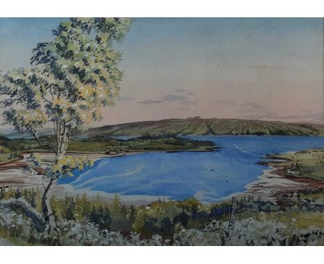 SCOTTISH SCHOOL, LOCH GAIR watercolour on paper, signed 'K Allaway' and dated '87mounted, framed and under glassoverall size 