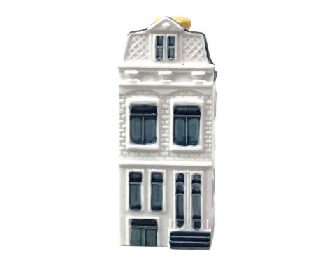 COLLECTION OF KLM CERAMIC FLASKS, AND OTHER CERAMICS modelled as houses 