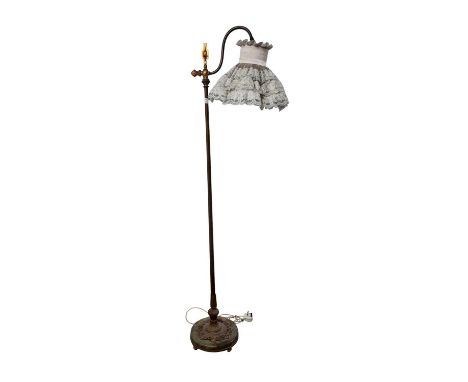 BRASS FLOOR LAMP, AND A MODERN FLOOR LAMP  the first with circular onyx baseQty: 2